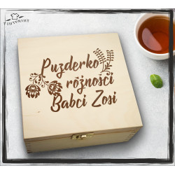 GRAWEROWANE PUDE?KO Z HERABATAMI NA DZIE? BABCI I DZIADKA PUZDERKO RӯNO?CI BABCI (IMI?)