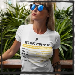 Elektryk stawka godzinowa Koszulka zawód koszulka z nadrukiem Elektryk