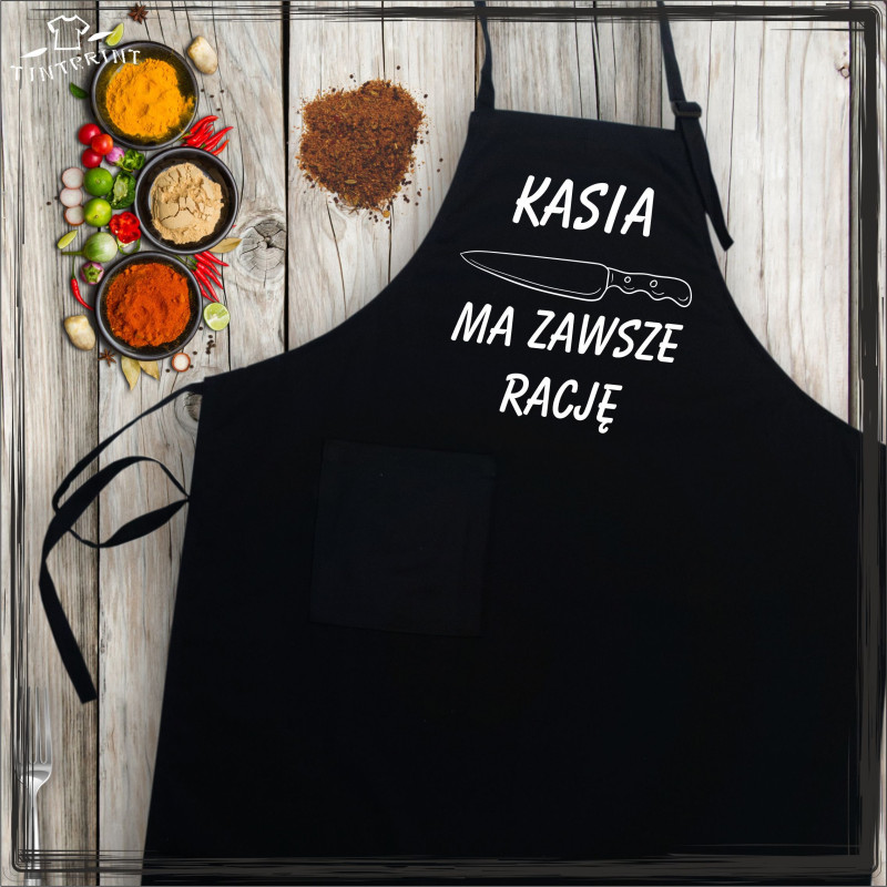 Fartuch - (imi?) ma zawsze racje Fartuch - (imi?) ma zawsze racje