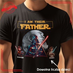 I AM THEIR FATHER imiona imiona dzieci/dziecka koszulka dla taty