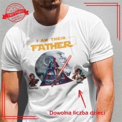 I AM THEIR FATHER imiona imiona dzieci/dziecka koszulka dla taty