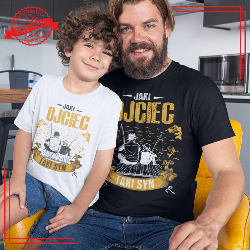 Zestaw koszulek „Jaki ojciec, taki syn” dla wędkarzy Zestaw koszulek „Jaki ojciec, taki syn” dla wędkarzy