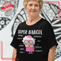 Koszulka "Super Babcia" – Zabawna grafika i opisy wyjątkowej babci