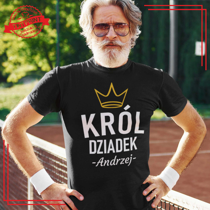 Koszulka "Król Dziadek" z imieniem – Idealny prezent!
Personalizowany nadruk dla królewskiego dziadka.