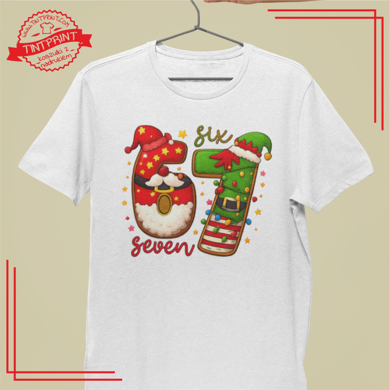 Koszulka świąteczna Six Seven 67 z nadrukiem