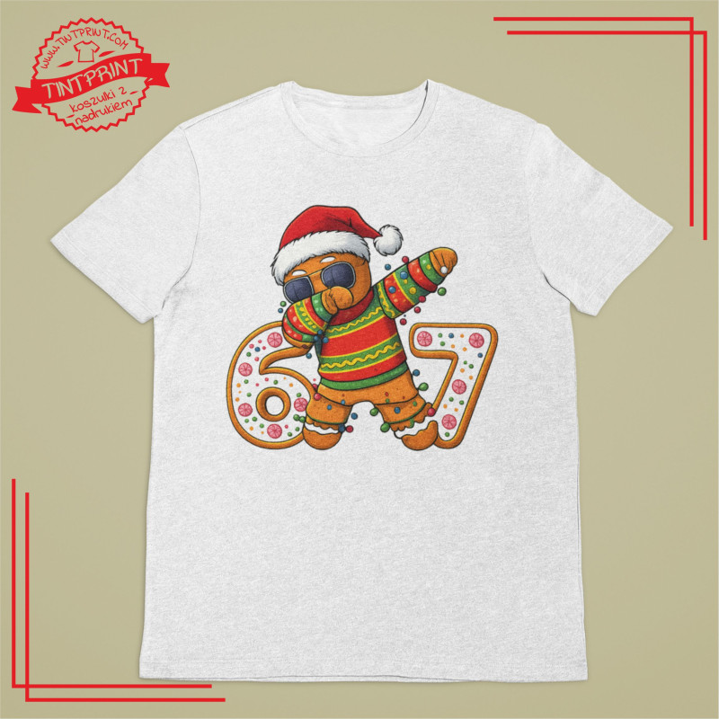 Koszulka świąteczna 67 z piernikiem – zabawny nadruk