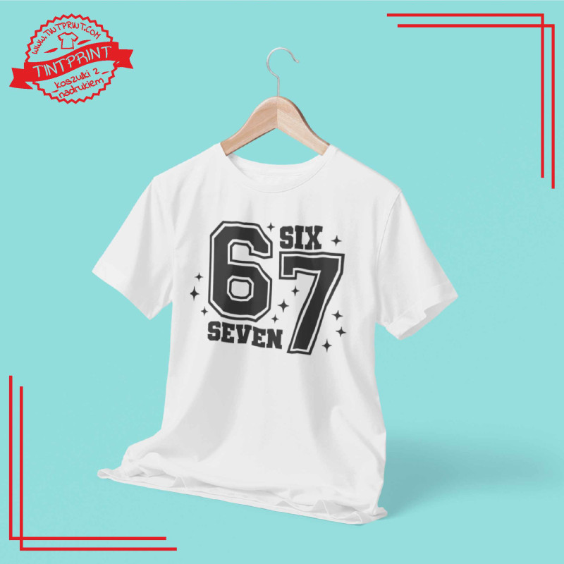 Koszulka z nadrukiem Six Seven 67 – koszulka premium