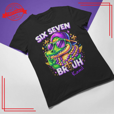 Koszulka SIX SEVEN 67 z nadrukiem DTF. Bawełna premium 195 g, personalizacja imieniem, czarna lub biała. Wysoka jakość