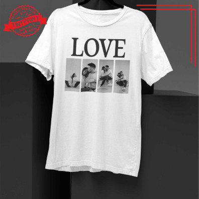 Koszulka LOVE z 4 zdjęciami – personalizowana kolaż foto