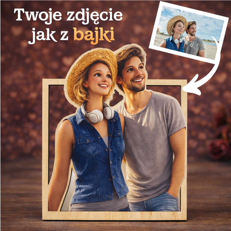 Ramka ze zdjęcia personalizowana – bajkowa, drewniana 6 mm