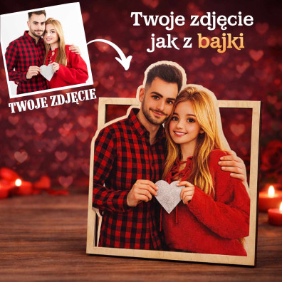 Ramka ze zdjęcia personalizowana – bajkowa, drewniana 6 mm