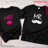 Koszulki dla par MR MRS zestaw 2 sztuki prezent ślubny