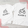 Koszulki dla par Player 1 Player 2 zestaw gamer komplet 2 sztuki