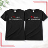 Koszulki dla par I love my girlfriend boyfriend komplet 2 sztuki