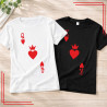 Koszulki dla par king queen of hearts komplet 2 sztuki