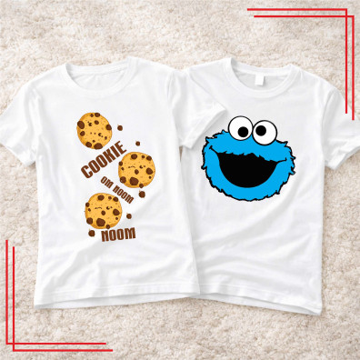 Śmieszne koszulki dla par Cookie Noom komplet 2 sztuki