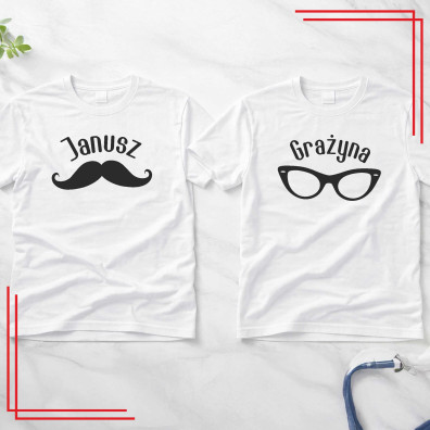 Śmieszne koszulki Janusz Grażyna zestaw dla par komplet