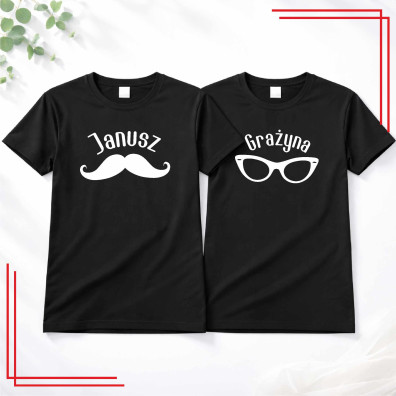 Śmieszne koszulki Janusz Grażyna zestaw dla par komplet