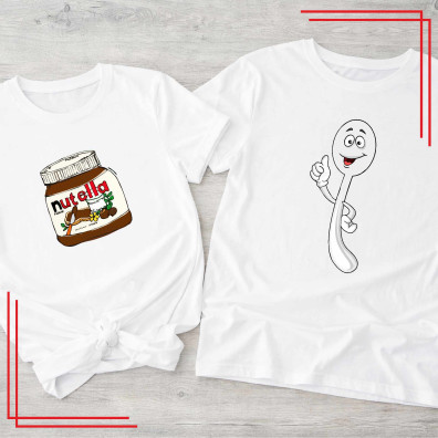 Nutella & Łyżeczka – zabawny zestaw koszulek dla par
