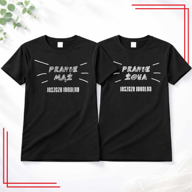 Koszulki dla par Prawie mąż Prawie żona zestaw 2 sztuki