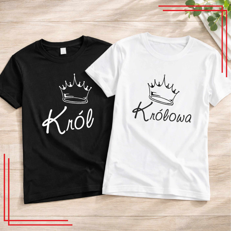 Koszulki dla par Król Królowa – komplet 2 koszulki premium