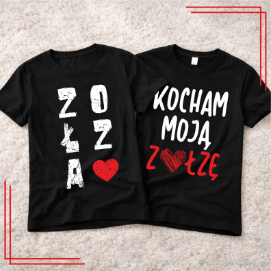 Koszulki dla par Zołza Kocham moją zołzę – komplet 2 sztuki