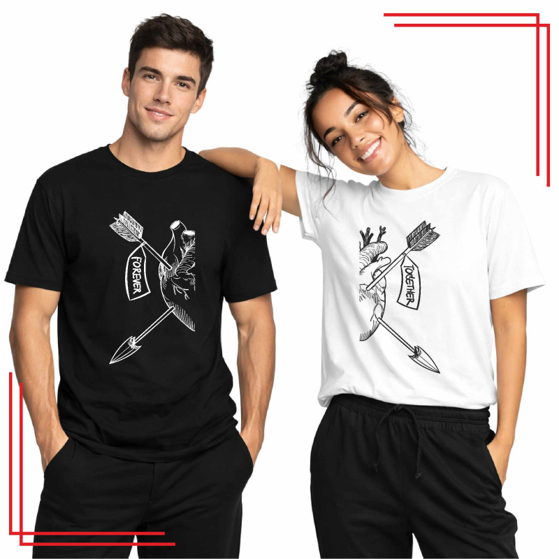 Koszulki dla par Forever Together – komplet koszulek z nadrukiem