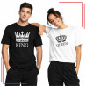 Koszulki dla par King Queen – komplet koszulek z koroną