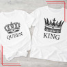Koszulki dla par King Queen – komplet koszulek z koroną