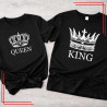 Koszulki dla par King Queen – komplet koszulek z koroną