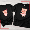 Koszulki dla par świnki – zestaw koszulek z nadrukiem love