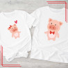 Koszulki dla par świnki – zestaw koszulek z nadrukiem love