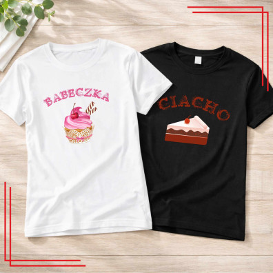 Babeczka Ciacho koszulki dla par zestaw komplet 2 sztuki