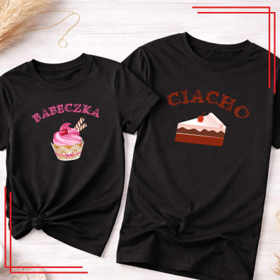 Babeczka Ciacho koszulki dla par zestaw komplet 2 sztuki