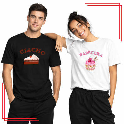 Babeczka Ciacho koszulki dla par zestaw komplet 2 sztuki