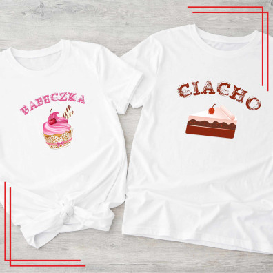 Babeczka Ciacho koszulki dla par zestaw komplet 2 sztuki