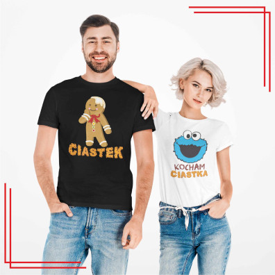 Ciastek Kocham Ciastka koszulki dla par zestaw komplet 2 sztuki