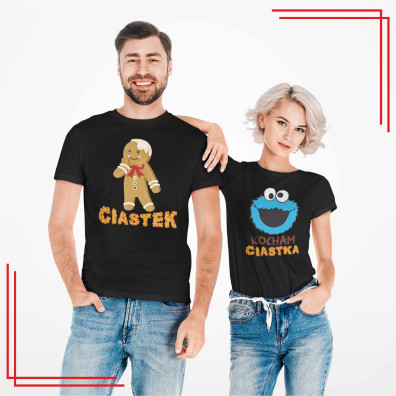 Ciastek Kocham Ciastka koszulki dla par zestaw komplet 2 sztuki