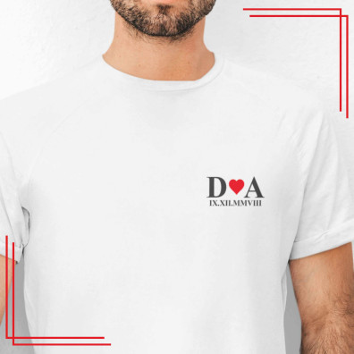 Koszulka z inicjałami i datą koszulka z nadrukiem personalizowana