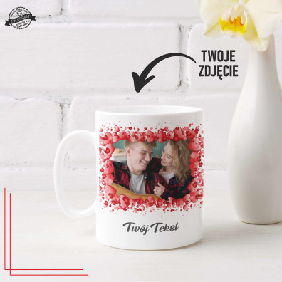 Kubek personalizowany ze zdjęciem i tekstem prezent dla par