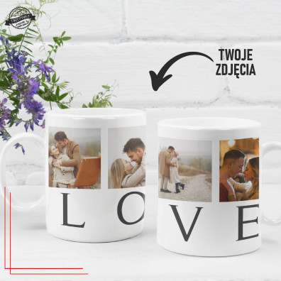Kubek LOVE ze zdjęciem  personalizowany kubek ze zdjęciami