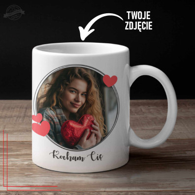 Kubek personalizowany ze zdjęciem Kocham Cię prezent dla niej