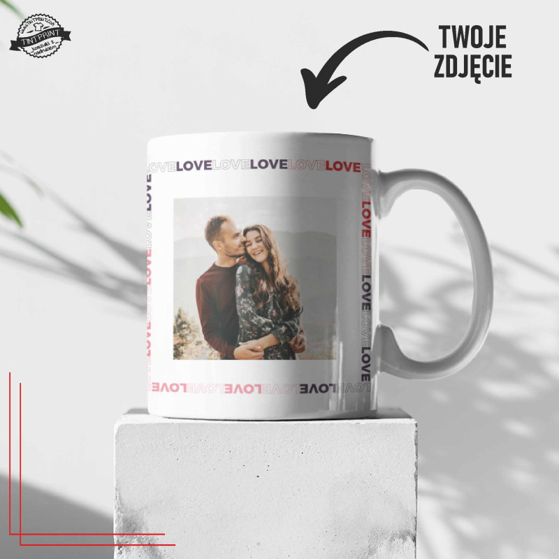 Kubek ze zdjęciem Love You  personalizowany prezent dla par