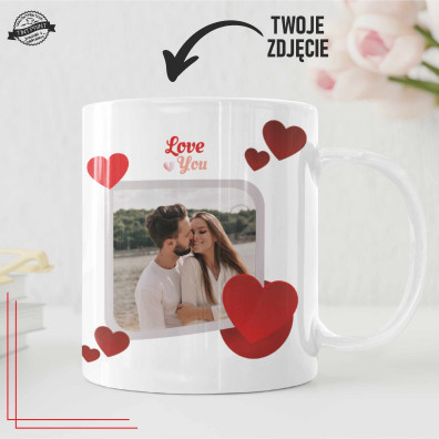 Kubek ze zdjęciem Love You personalizowany prezent dla par