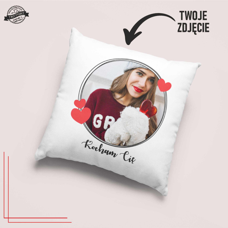 Poduszka ze zdjęciem personalizowana 40x40 bawełniana z nadrukiem